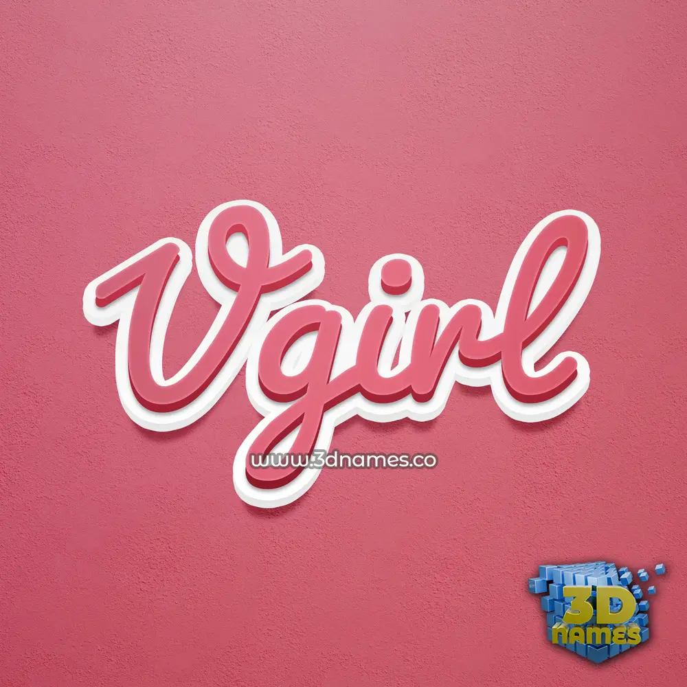 vgirl in Red Scribble style - 3D name wallpaper
