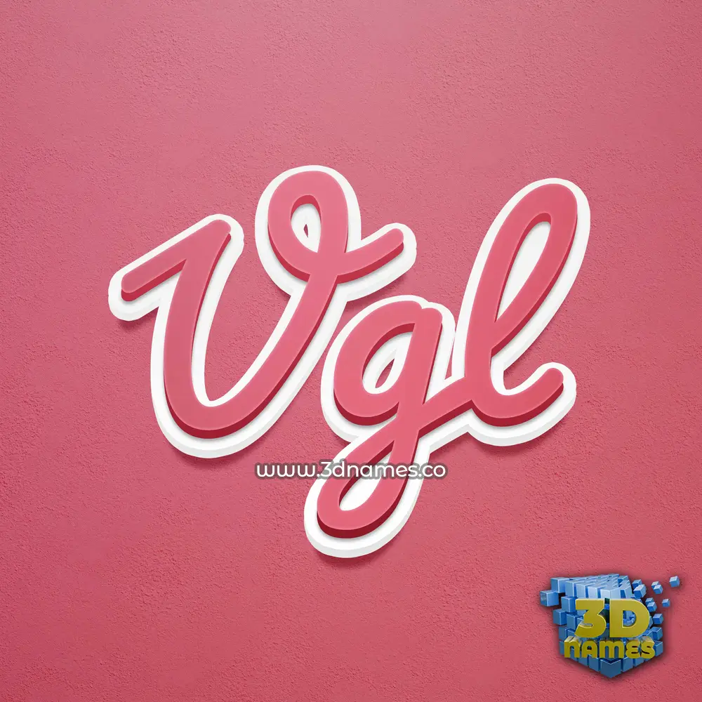 vgl in Red Scribble style - 3D name wallpaper