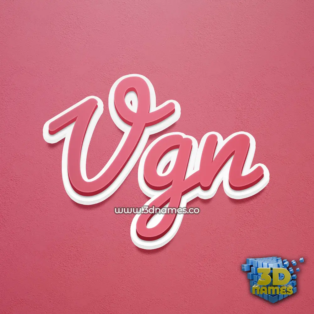 vgn in Red Scribble style - 3D name wallpaper