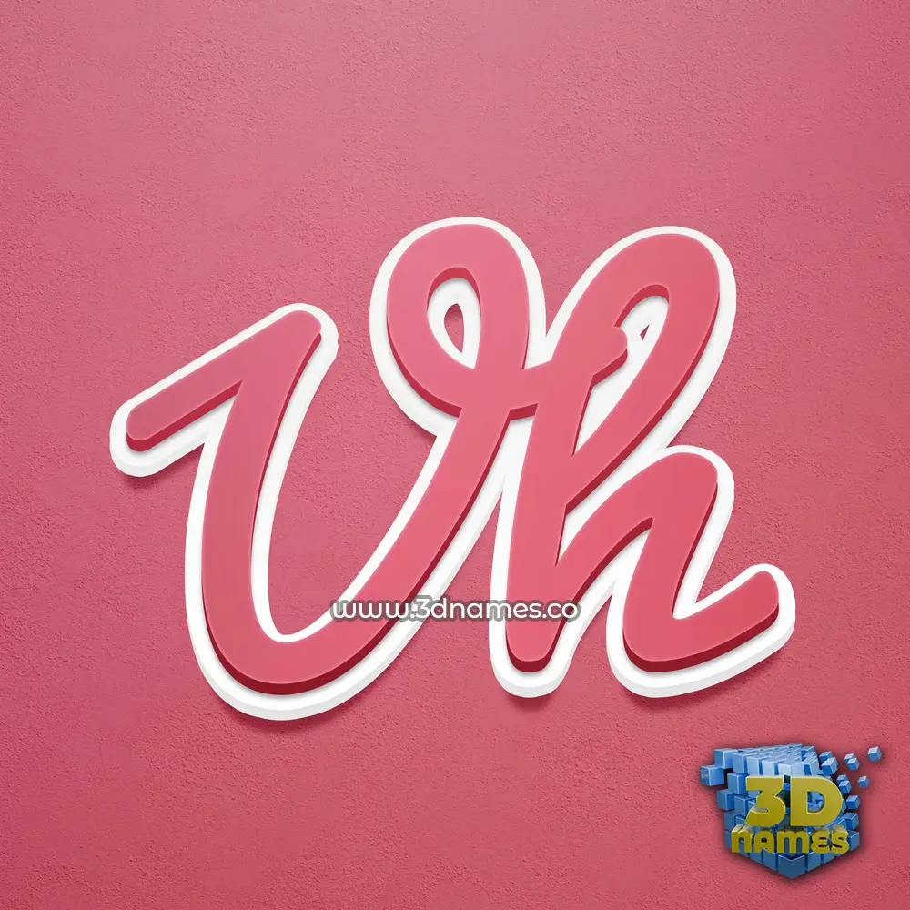 vh in Red Scribble style - 3D name wallpaper