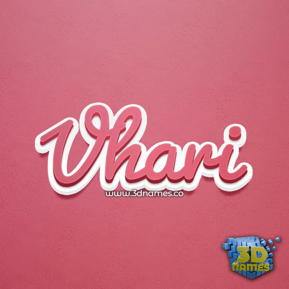 vhari in Red Scribble style - 3D name wallpaper