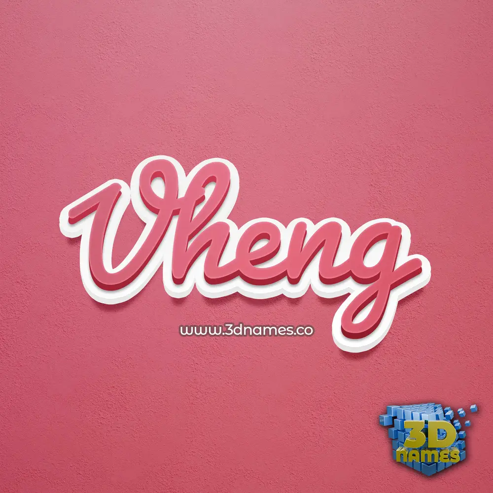 vheng in Red Scribble style - 3D name wallpaper