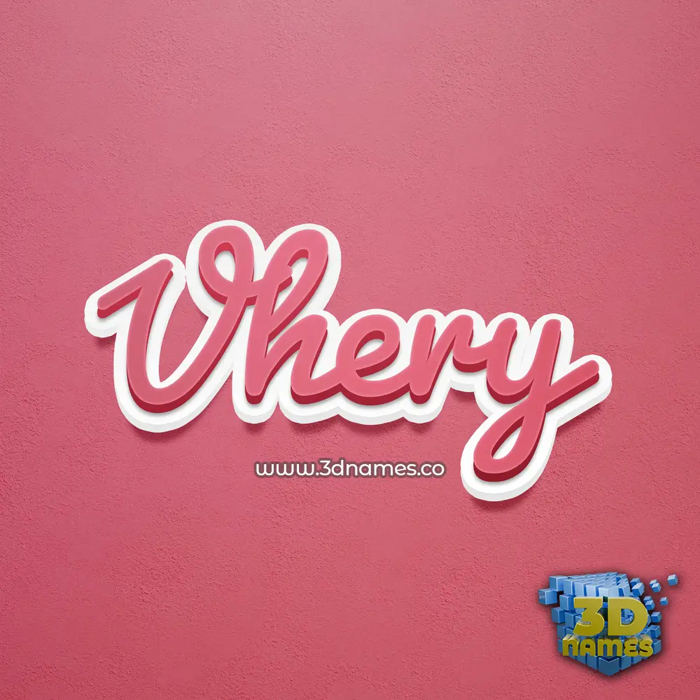 vhery in Red Scribble style - 3D name wallpaper