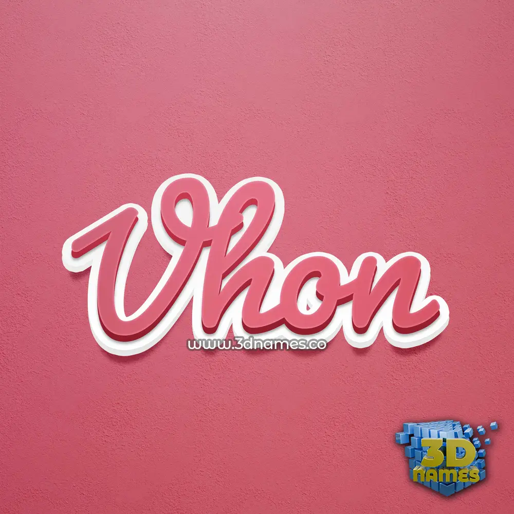 vhon in Red Scribble style - 3D name wallpaper