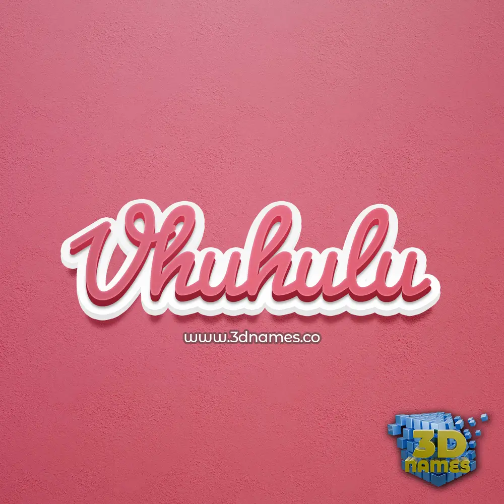 vhuhulu in Red Scribble style - 3D name wallpaper