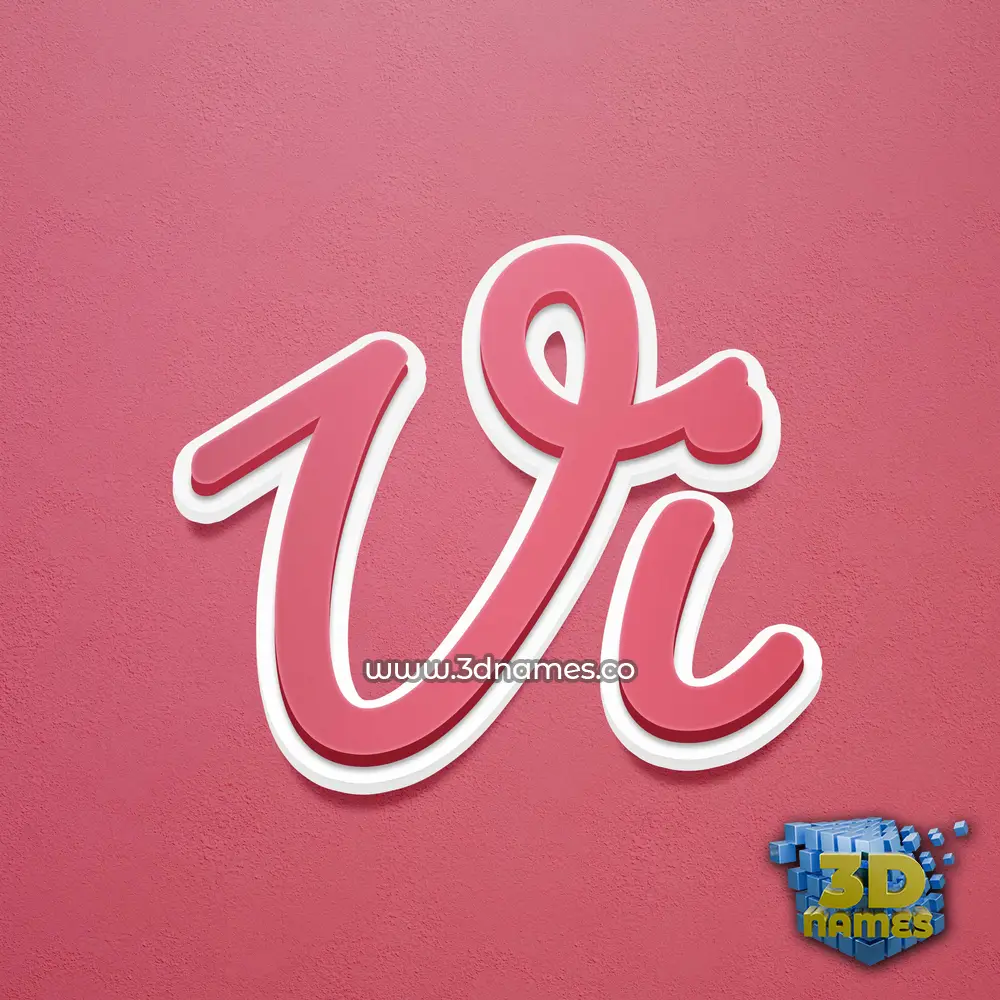 vi in Red Scribble style - 3D name wallpaper