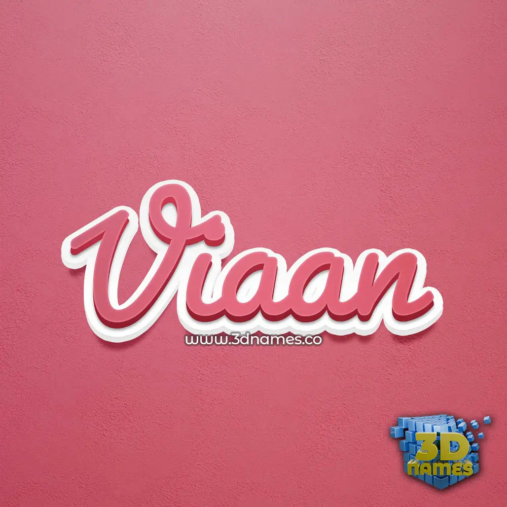 viaan in Red Scribble style - 3D name wallpaper