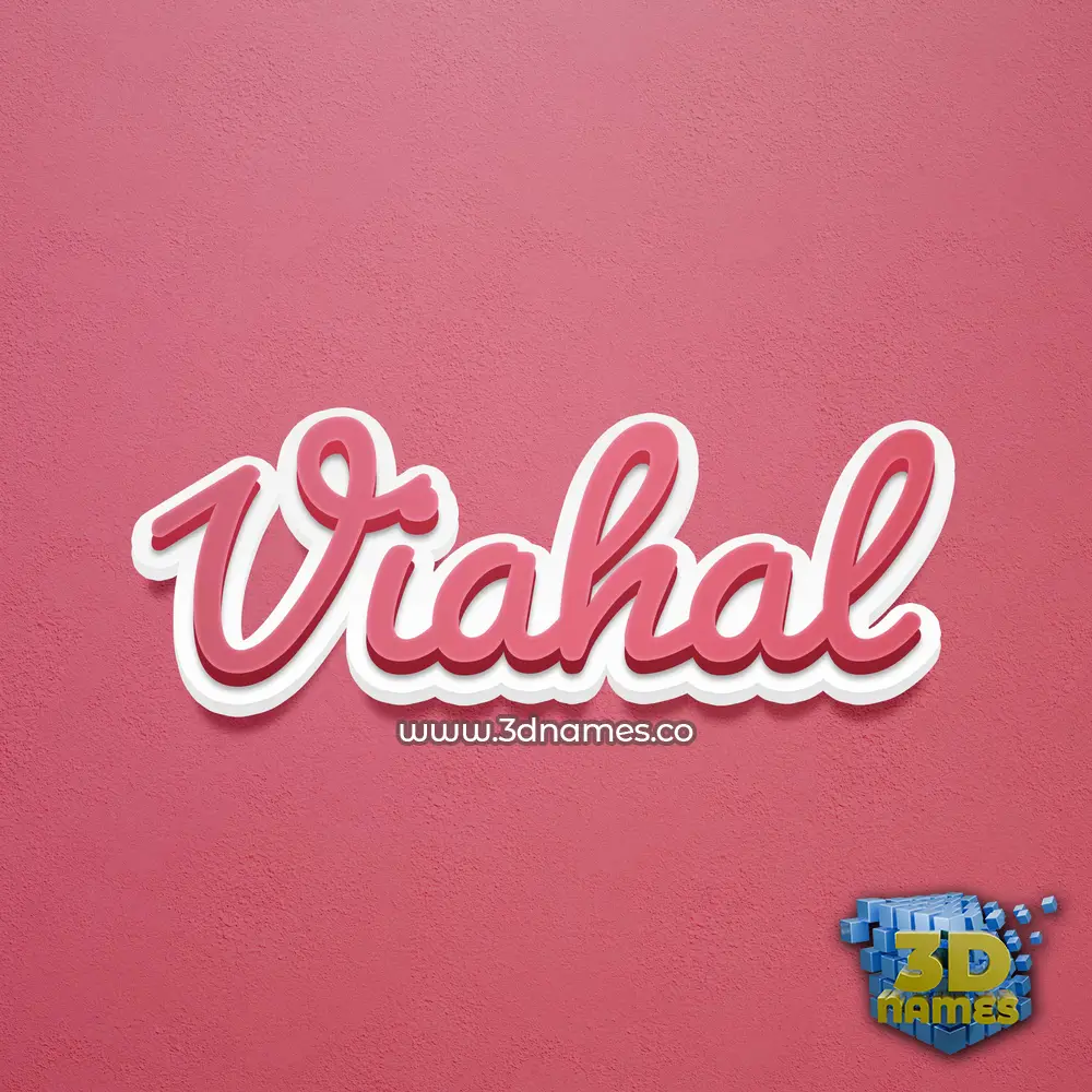 viahal in Red Scribble style - 3D name wallpaper