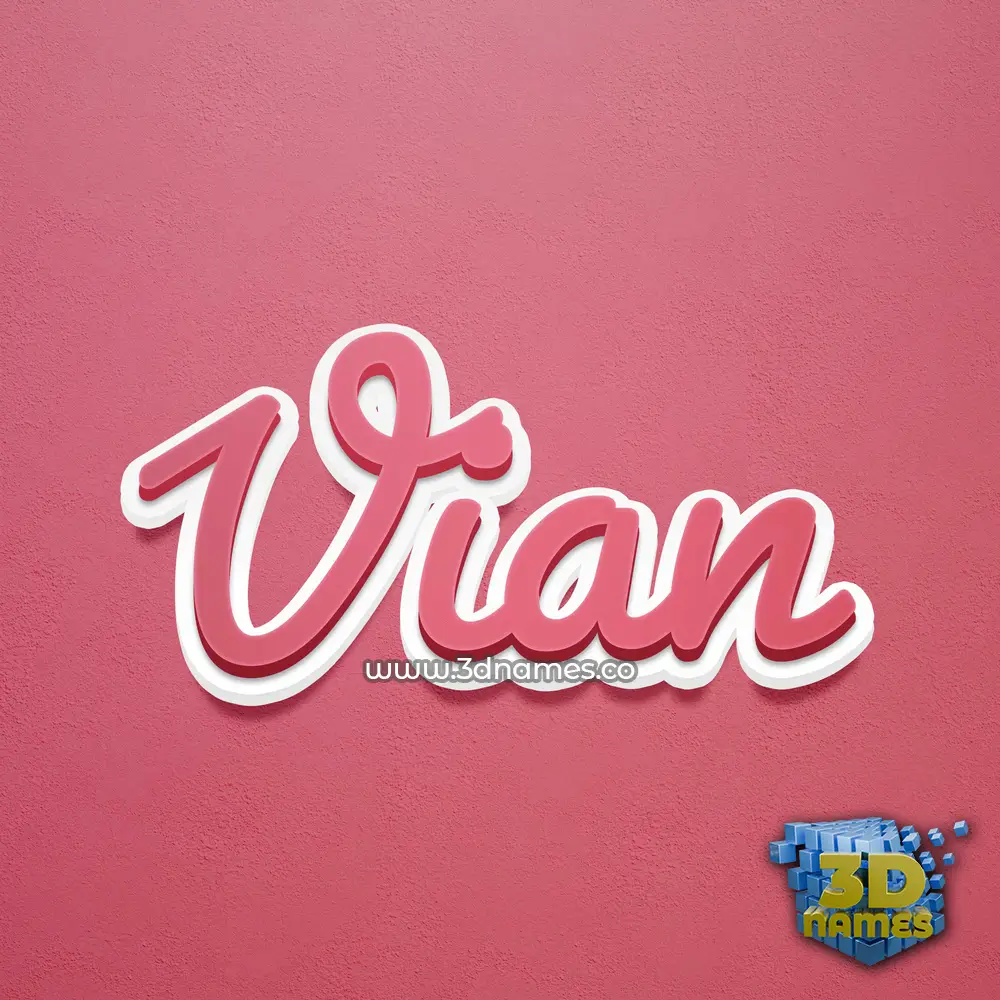 vian in Red Scribble style - 3D name wallpaper