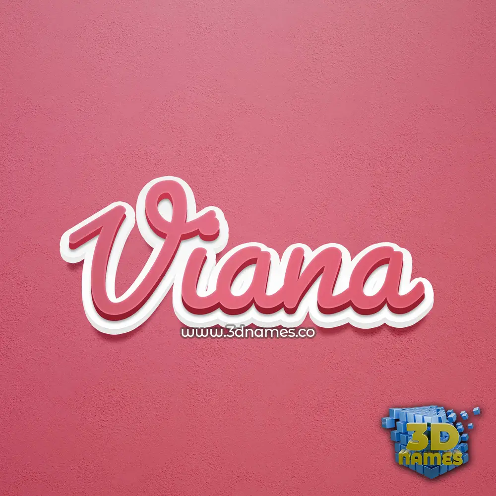 viana in Red Scribble style - 3D name wallpaper