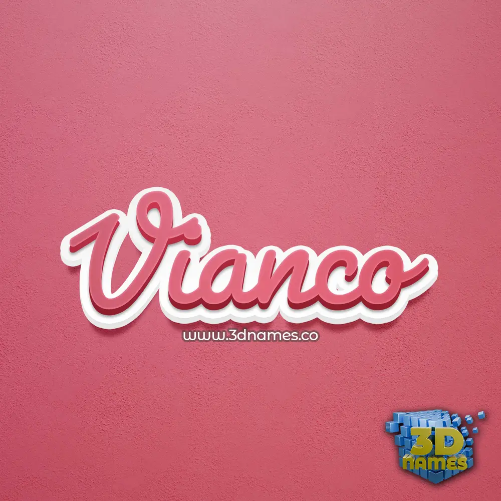 vianco in Red Scribble style - 3D name wallpaper