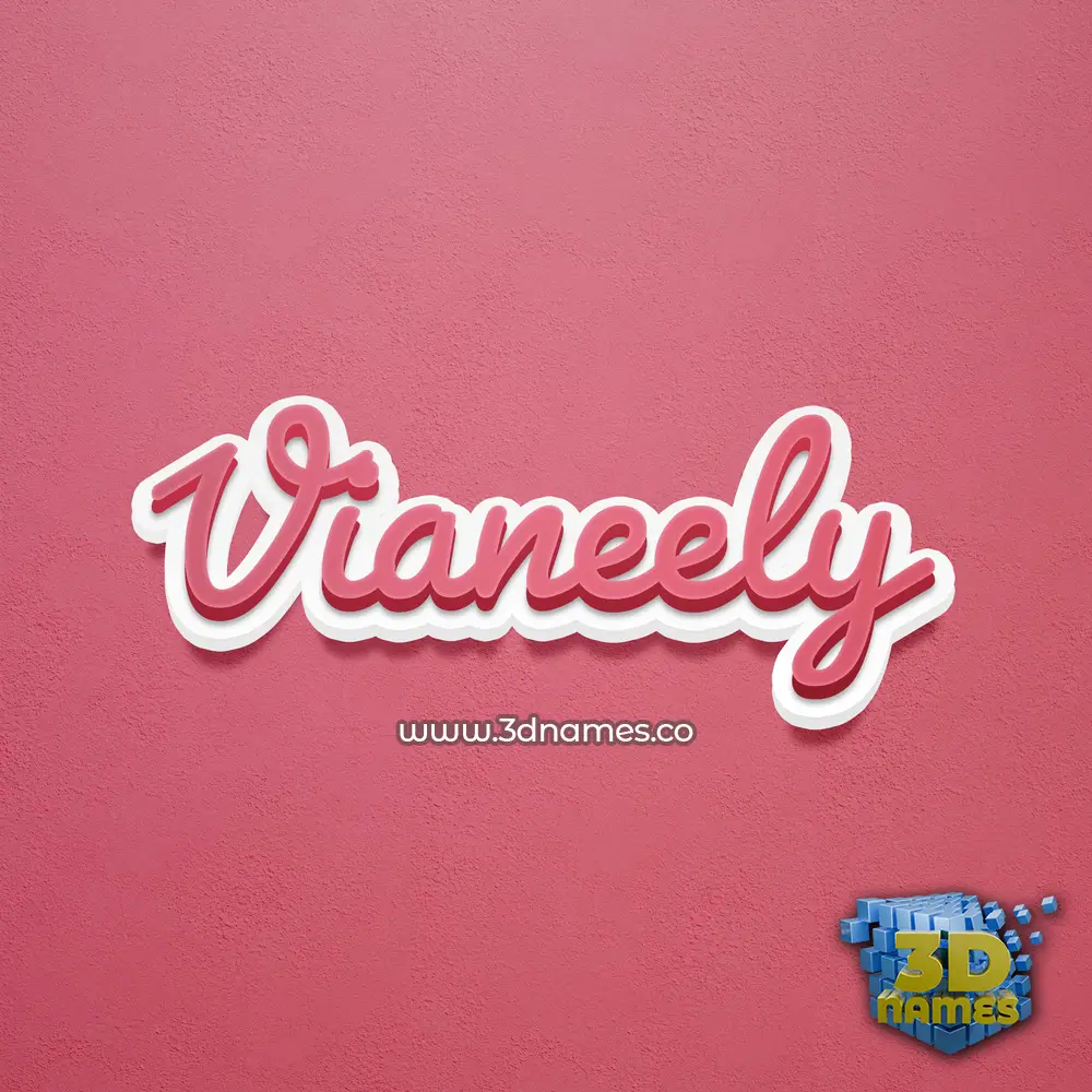 vianeely in Red Scribble style - 3D name wallpaper