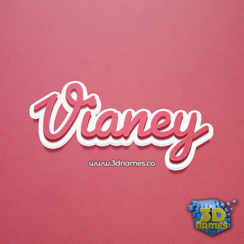 vianey in Red Scribble style - 3D name wallpaper