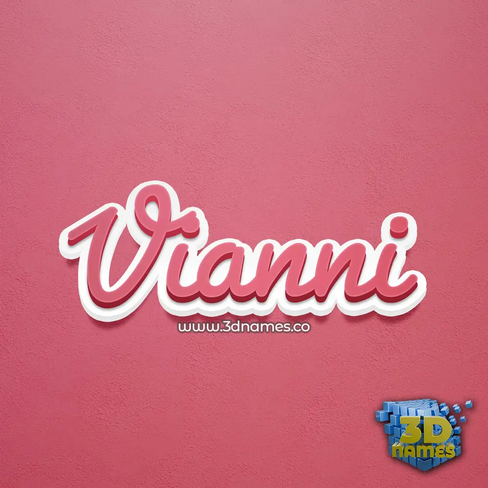 vianni in Red Scribble style - 3D name wallpaper