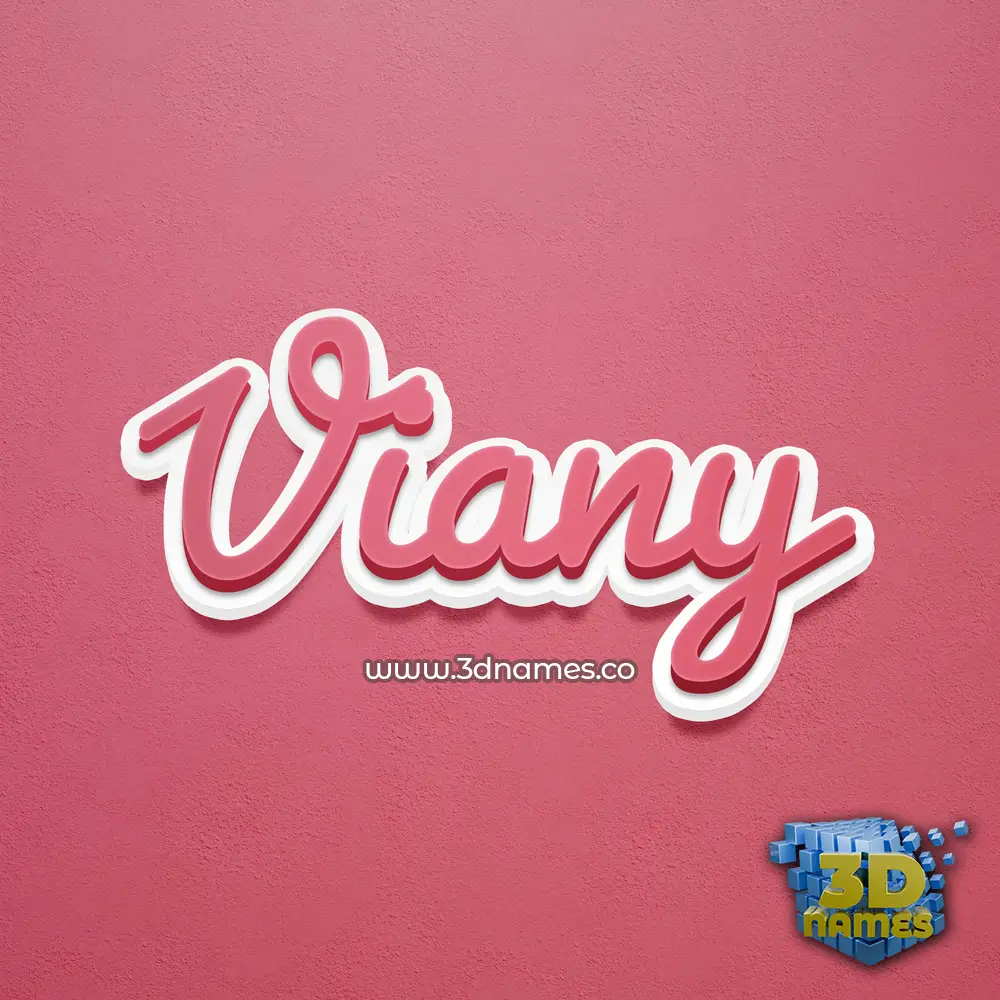 viany in Red Scribble style - 3D name wallpaper