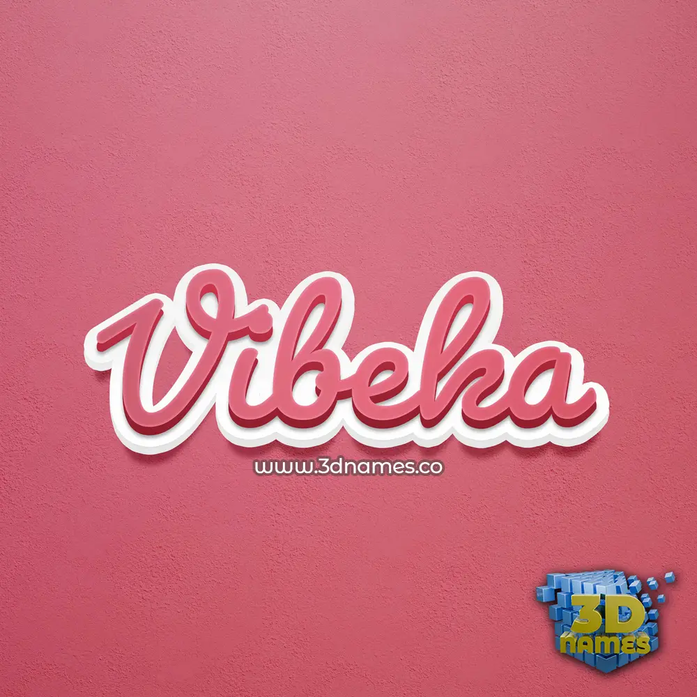 vibeka in Red Scribble style - 3D name wallpaper