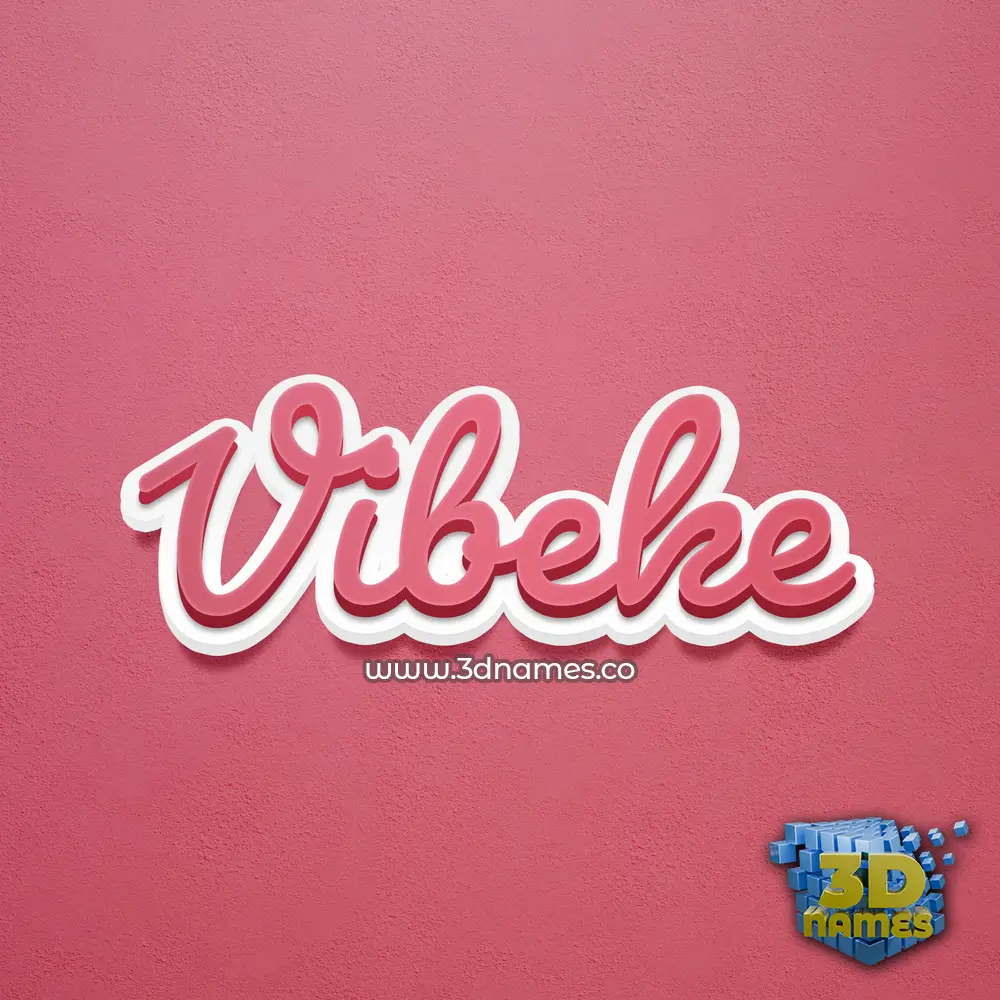 vibeke in Red Scribble style - 3D name wallpaper