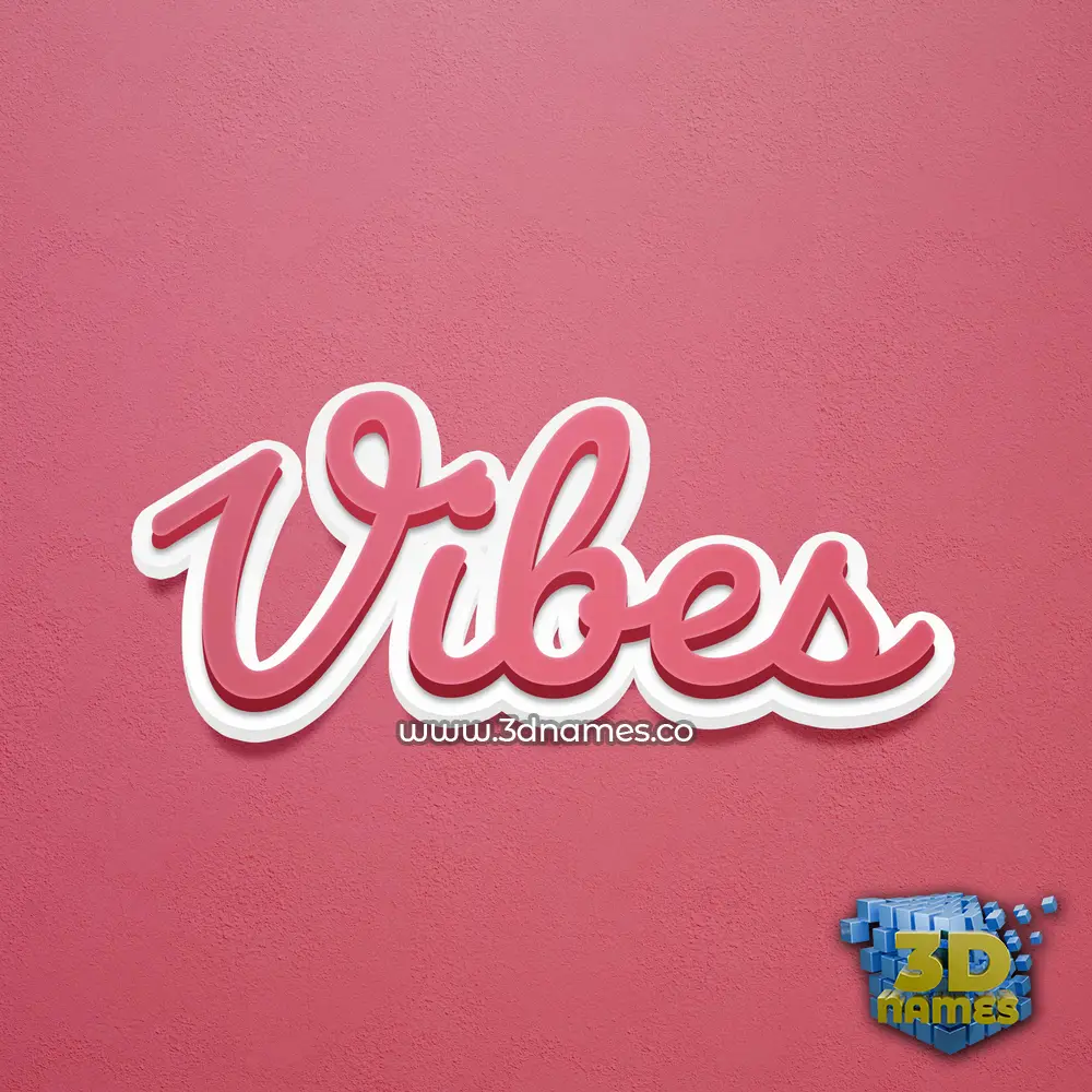 vibes in Red Scribble style - 3D name wallpaper