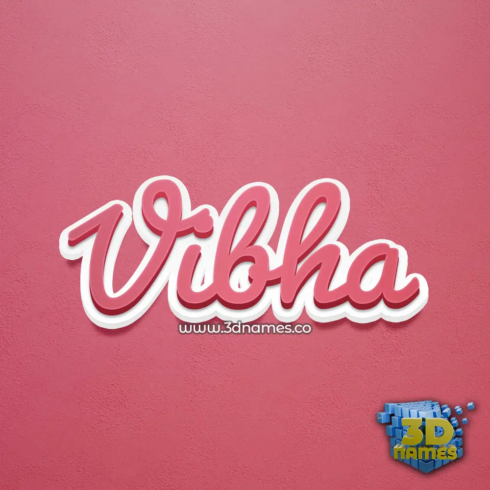 vibha in Red Scribble style - 3D name wallpaper