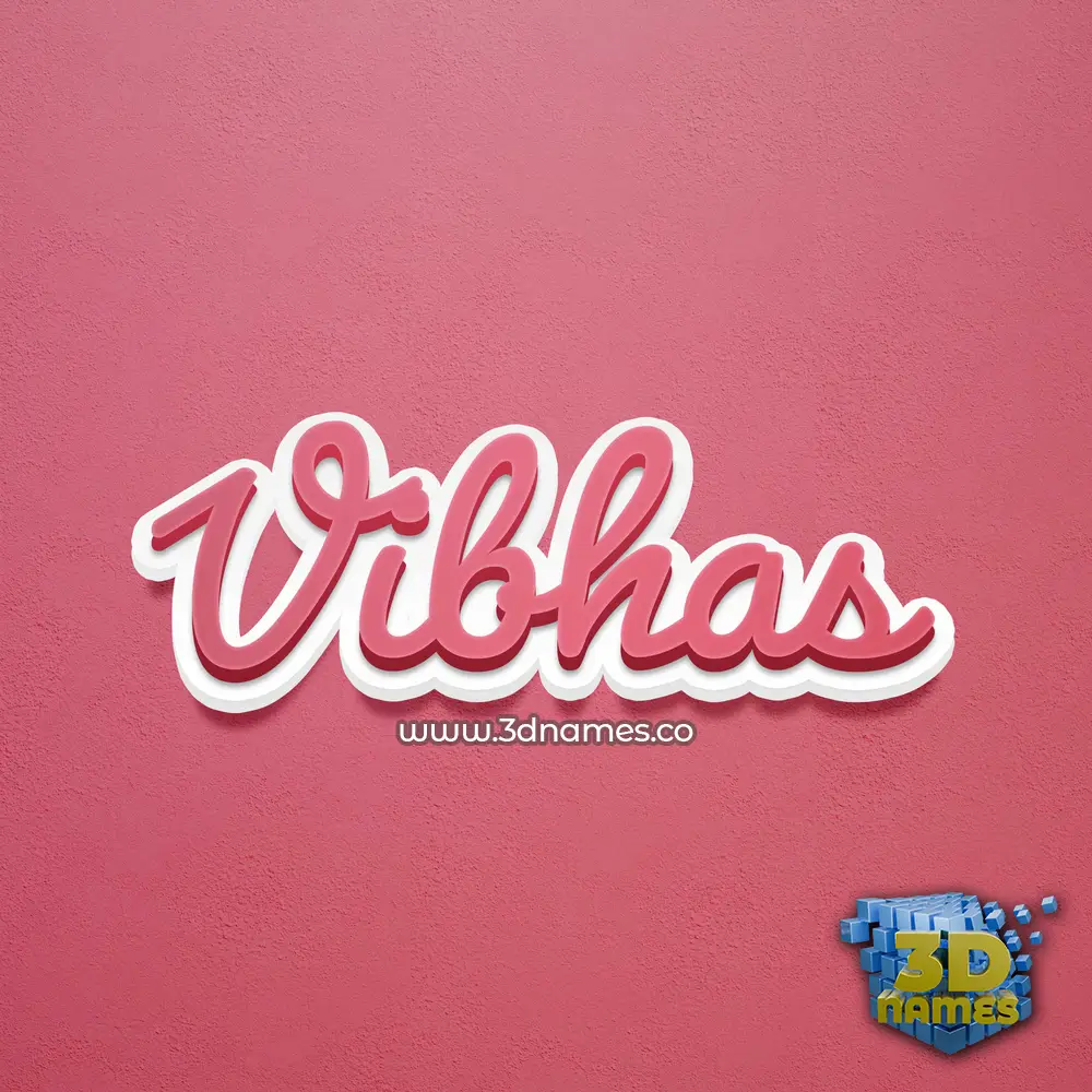vibhas in Red Scribble style - 3D name wallpaper
