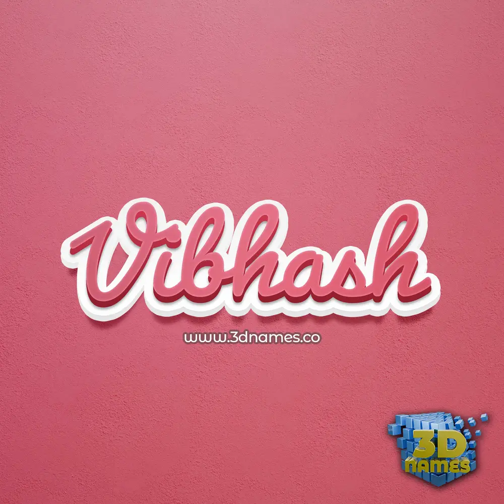 vibhash in Red Scribble style - 3D name wallpaper