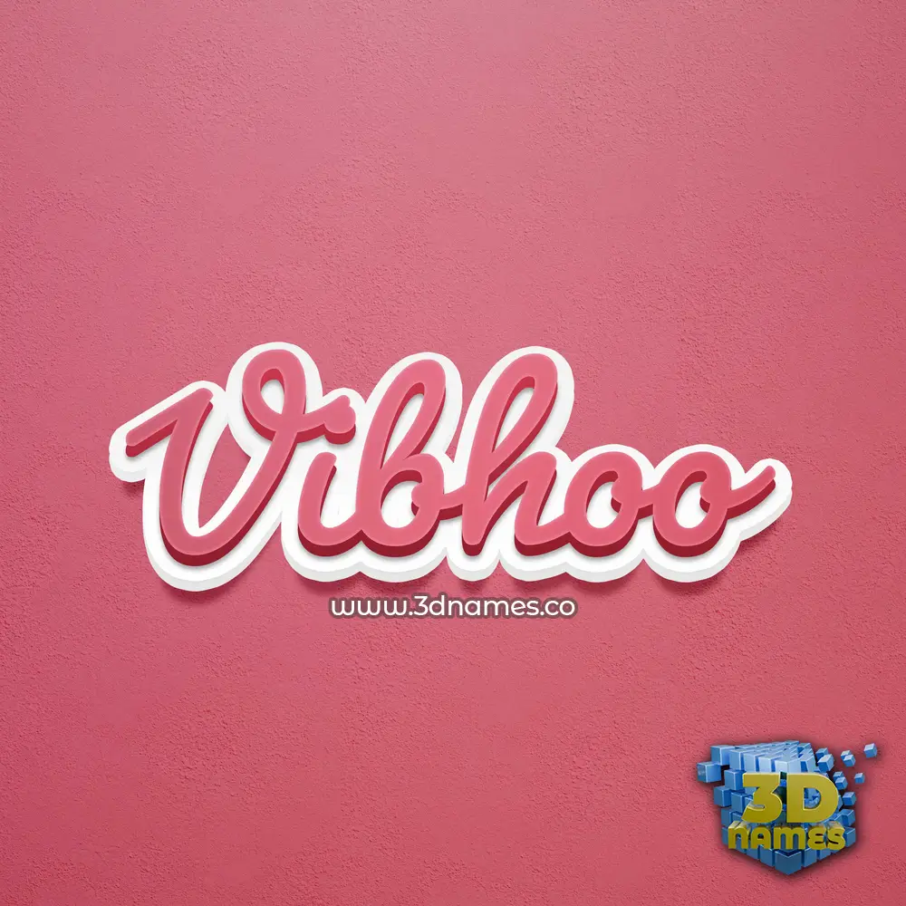 vibhoo in Red Scribble style - 3D name wallpaper