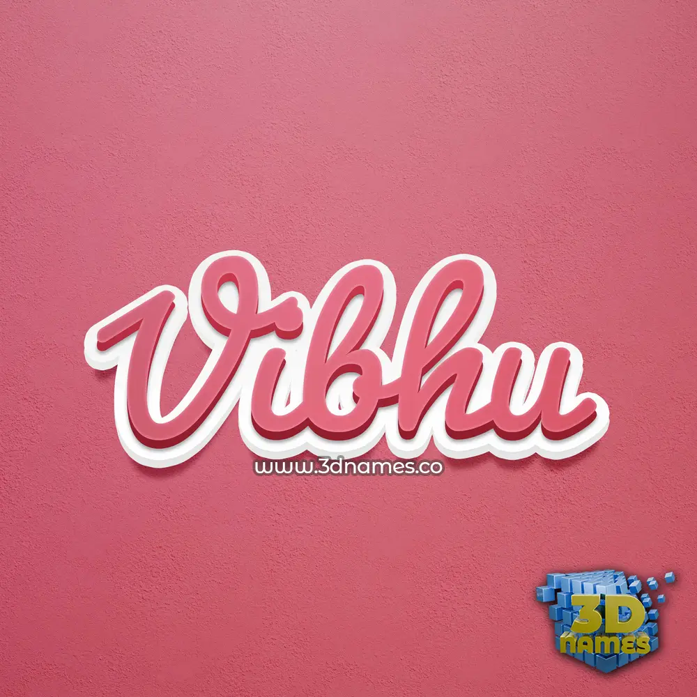 vibhu in Red Scribble style - 3D name wallpaper