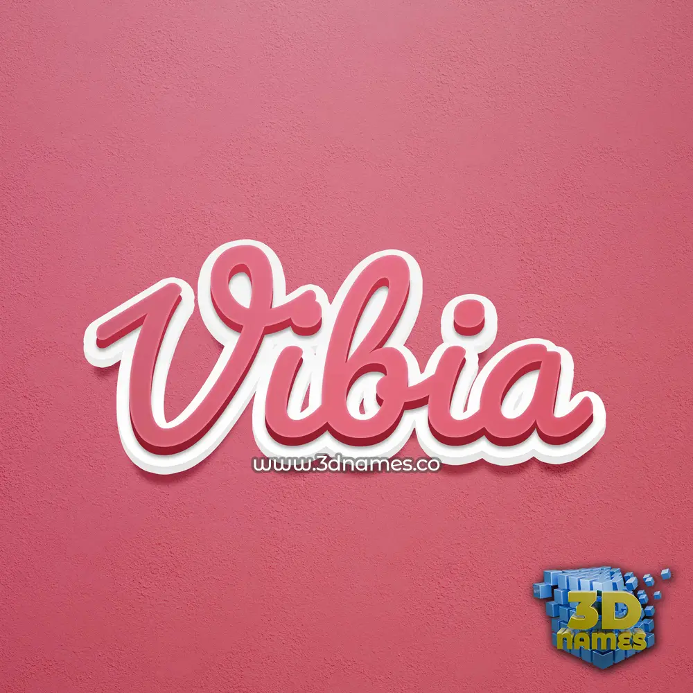 vibia in Red Scribble style - 3D name wallpaper