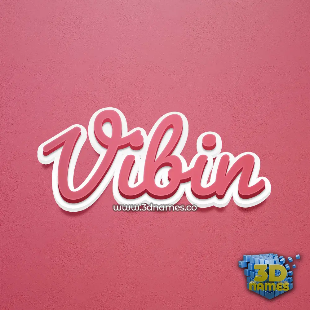 vibin in Red Scribble style - 3D name wallpaper