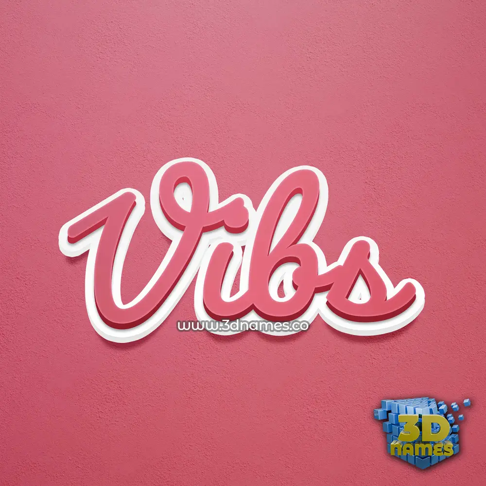 vibs in Red Scribble style - 3D name wallpaper