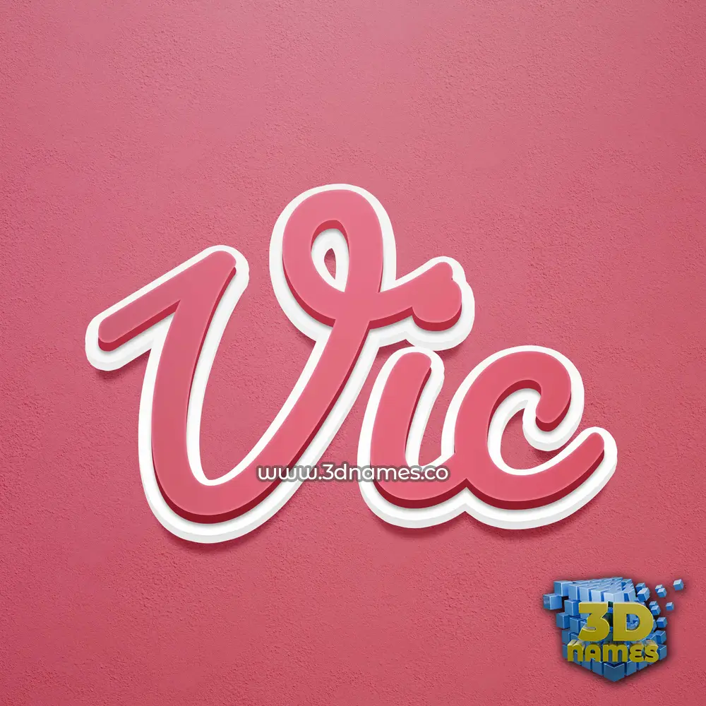 vic in Red Scribble style - 3D name wallpaper