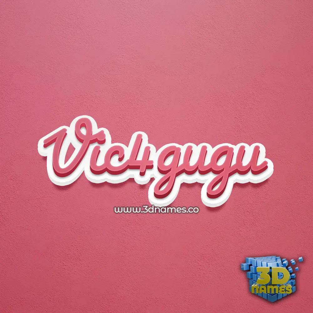vic4gugu in Red Scribble style - 3D name wallpaper