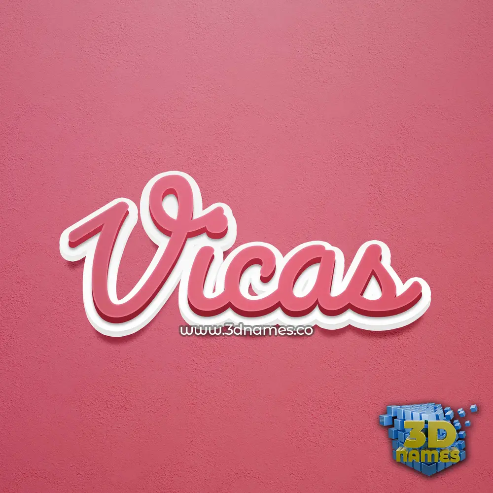 vicas in Red Scribble style - 3D name wallpaper