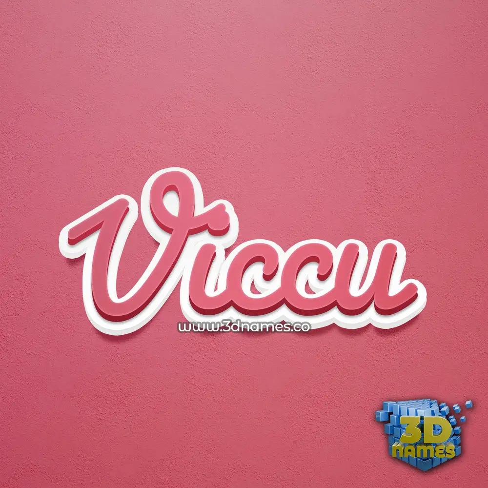 viccu in Red Scribble style - 3D name wallpaper