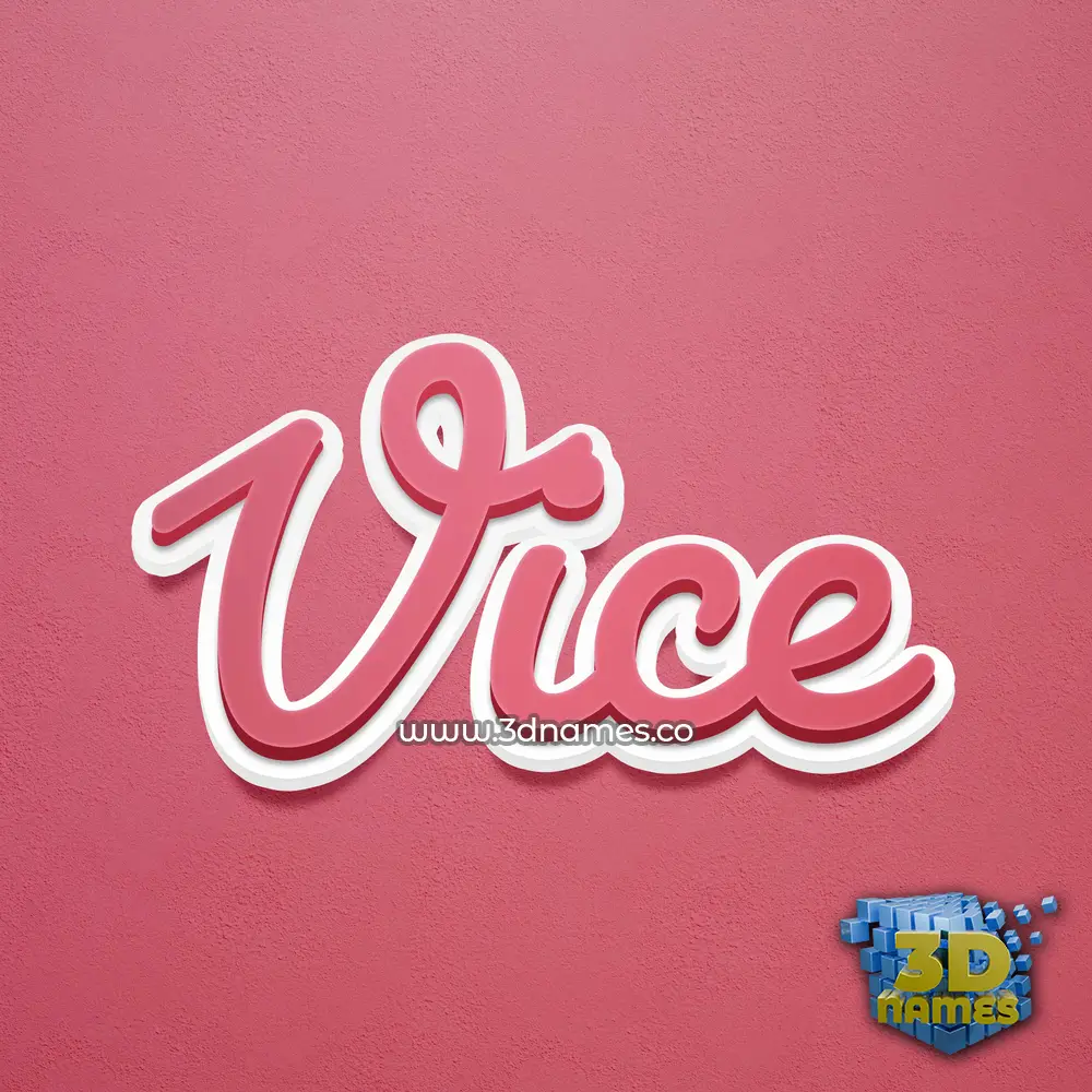 vice in Red Scribble style - 3D name wallpaper