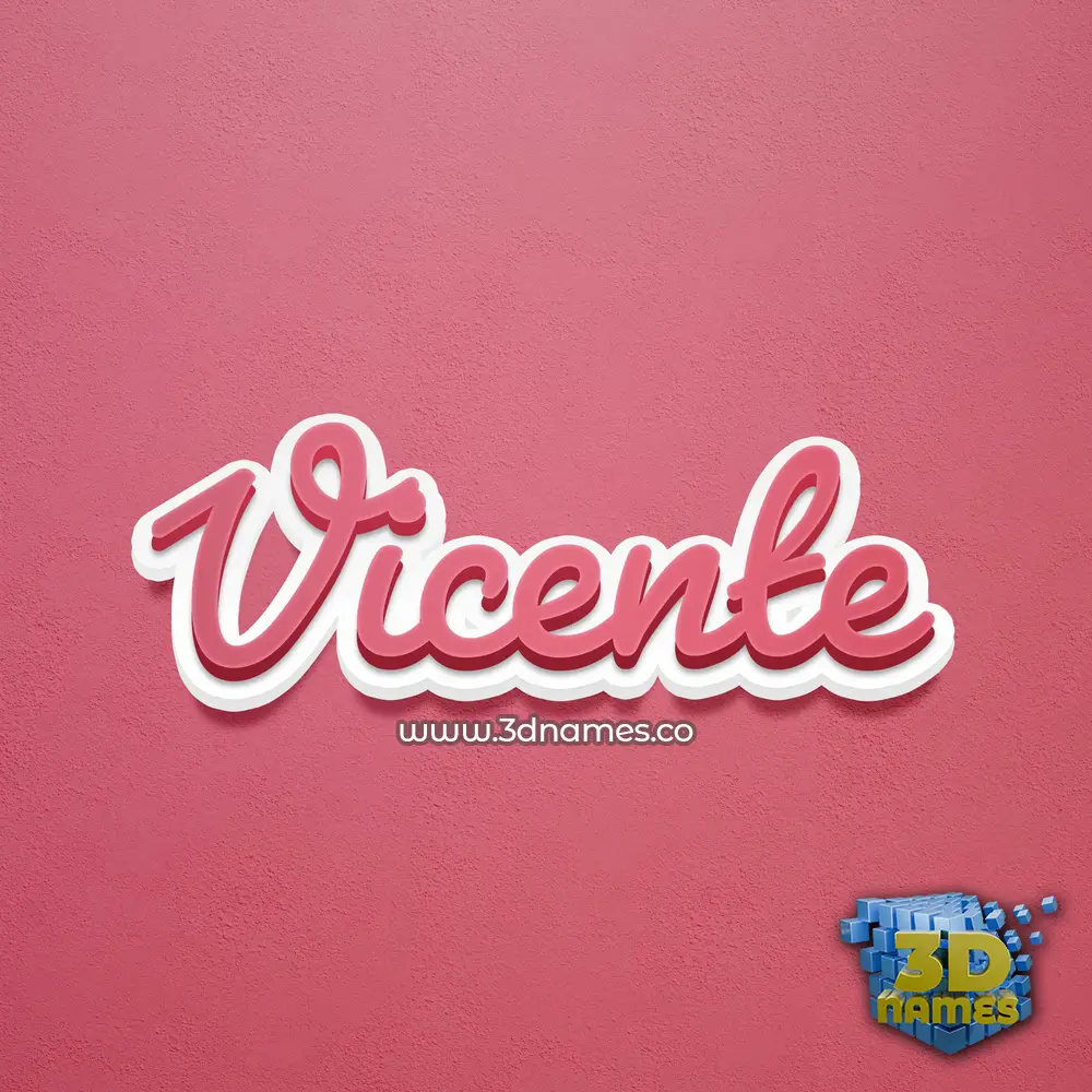 vicente in Red Scribble style - 3D name wallpaper