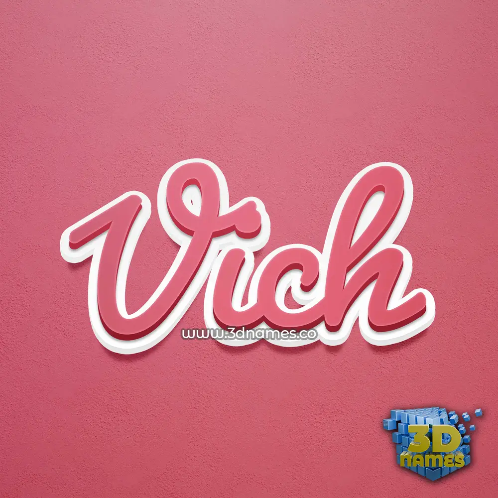 vich in Red Scribble style - 3D name wallpaper