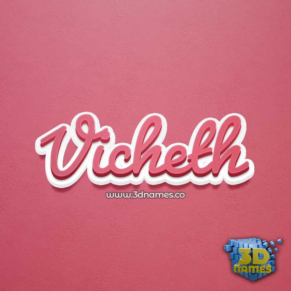 vicheth in Red Scribble style - 3D name wallpaper