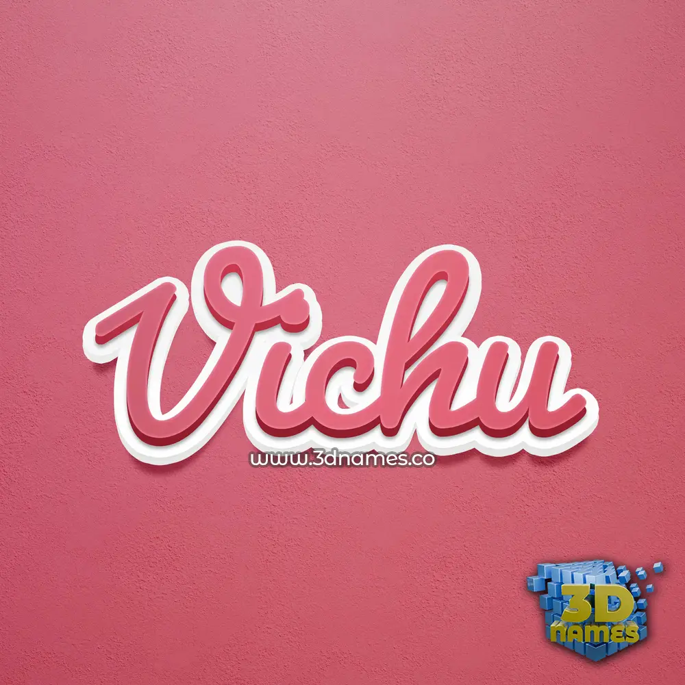 vichu in Red Scribble style - 3D name wallpaper