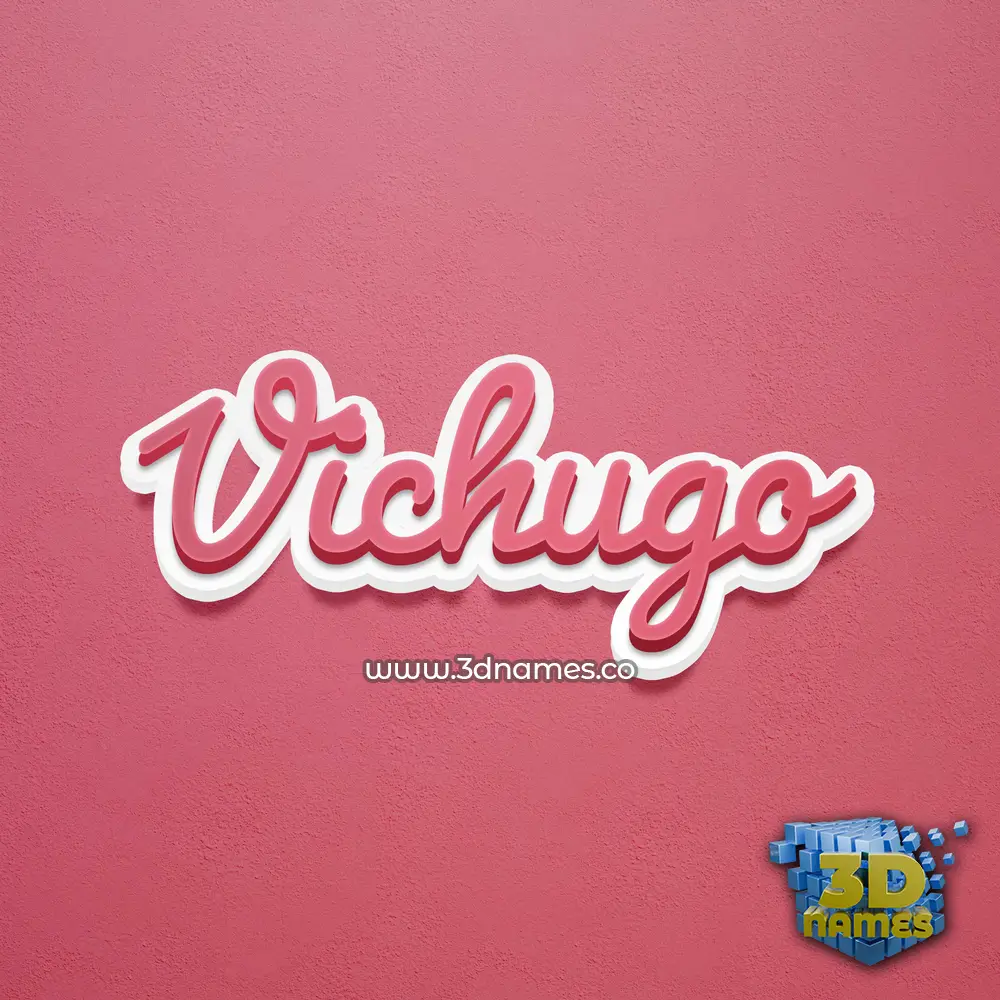 vichugo in Red Scribble style - 3D name wallpaper