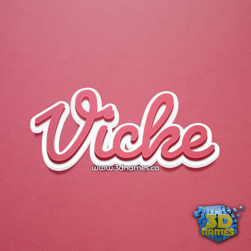 vicke in Red Scribble style - 3D name wallpaper