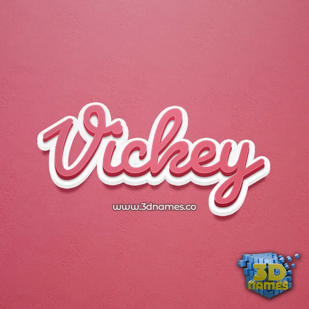 vickey in Red Scribble style - 3D name wallpaper