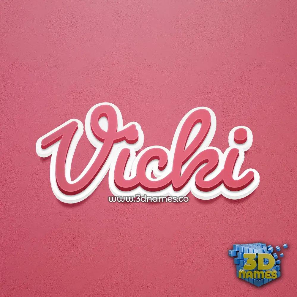 vicki in Red Scribble style - 3D name wallpaper