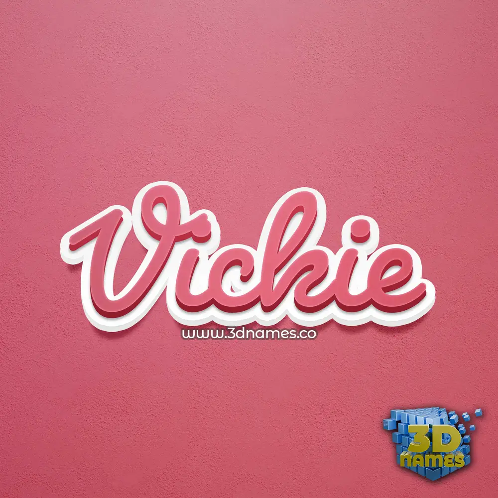 vickie in Red Scribble style - 3D name wallpaper