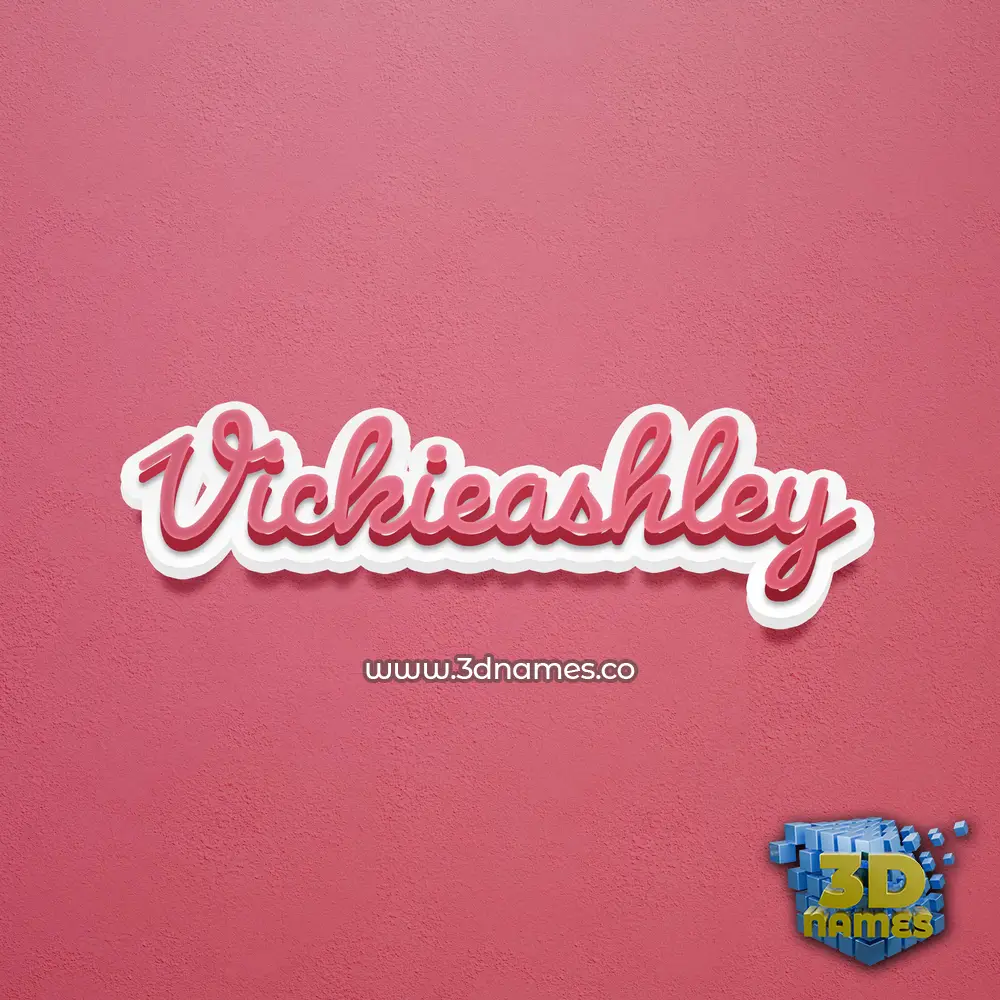 vickieashley in Red Scribble style - 3D name wallpaper