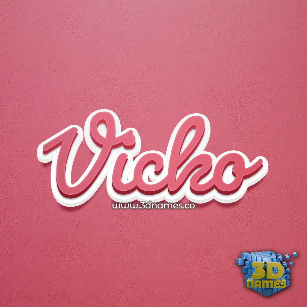 vicko in Red Scribble style - 3D name wallpaper
