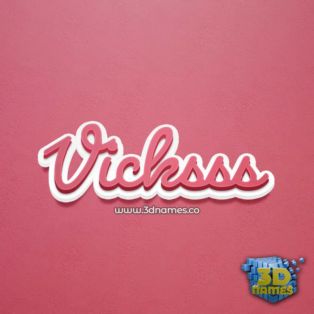vicksss in Red Scribble style - 3D name wallpaper