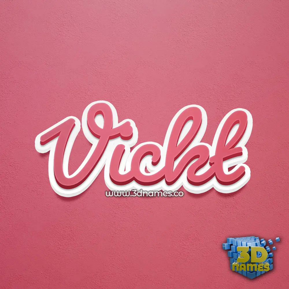 vickt in Red Scribble style - 3D name wallpaper