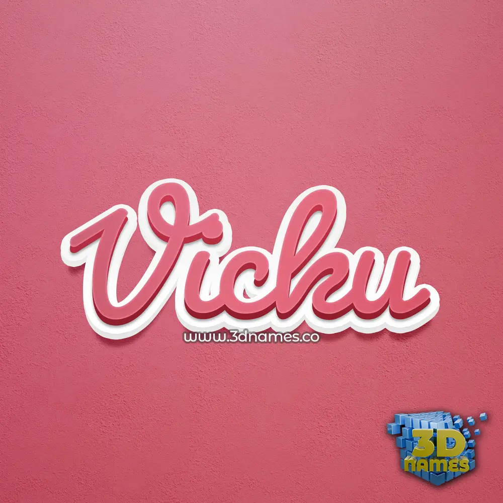 vicku in Red Scribble style - 3D name wallpaper