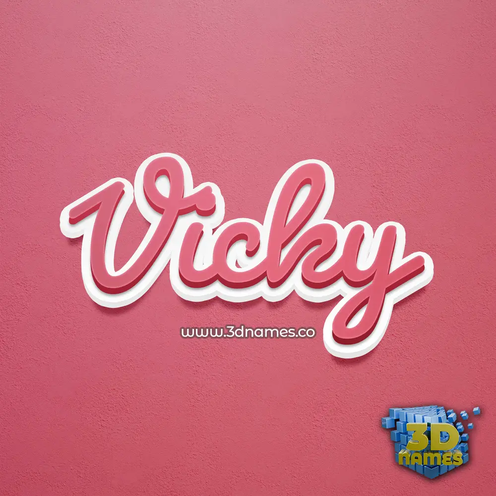 vicky in Red Scribble style - 3D name wallpaper